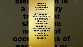 What is a frequency distribution in statistics? #shorts #math #statistics