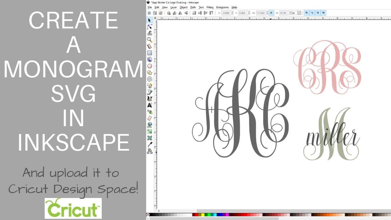 Download How To Create Svg S With Inkscape Create A Text Monogram Svg Youtube