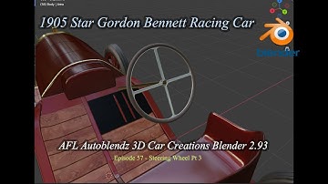 Blender Car Modelling Tutorial of a 1905 Star Gordon Bennet Ep 57 Steering Wheel Pt 3 #blender