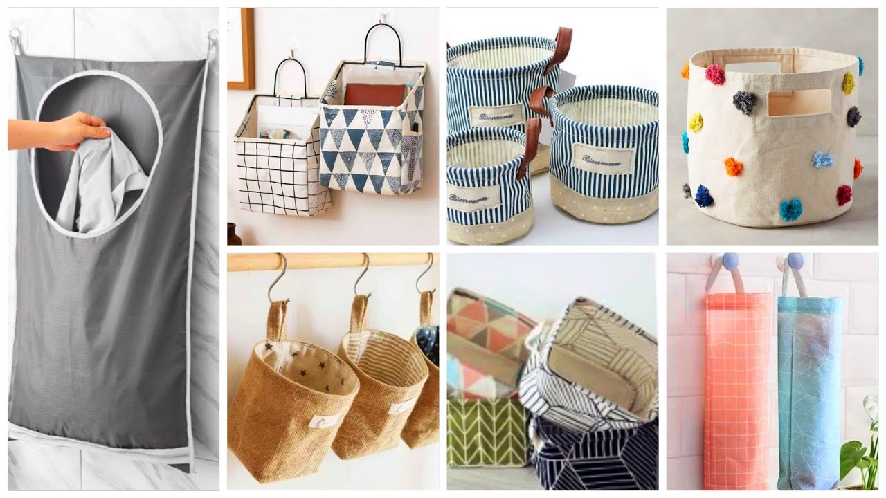 افكار💡 لطريقة عمل منظمات من القماش والكرتون بأقل تكلفة | Fabric Box DIY