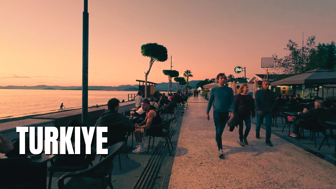 Evening Walk Along Calis Beach Promenade | Fethiye Turkey