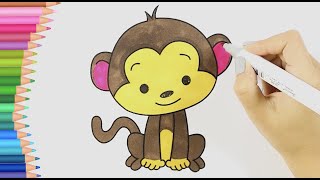 Maymun | Boyama nasıl yapılır nasıl çizilir | Boyama ve resim yapma videoları