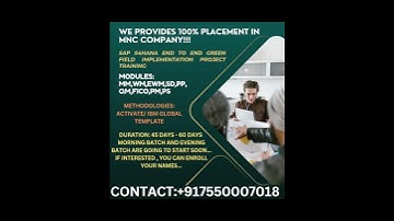 SAP S4HANA END TO END GREEN FIELD IMPLEMENTATION PROJECT TRAINING WITH 100% PLACEMENT ASSIST #sap