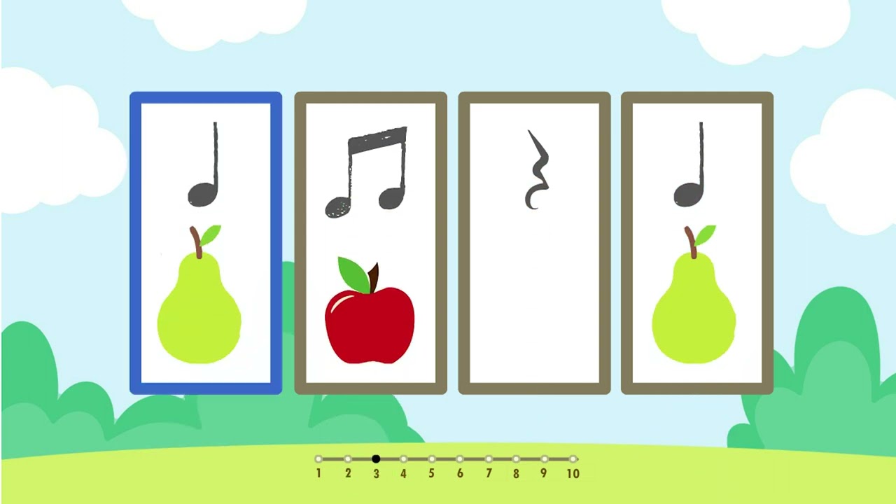 Musical Fruits Clap Along with Call and Response style, Game and Challenge, Level 1