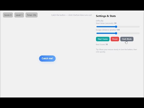 Catch Me If You Can Game Using JavaScript
