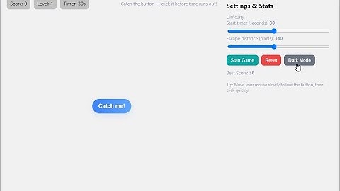 Catch Me If You Can Game Using JavaScript