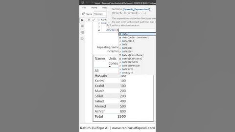 RANK DAX with ALLSELECTED and ORDERBY in Microsoft POWER BI |  POWERBI | Same Rank for Duplicate