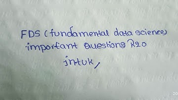 FDS important questions r20 jntuk// fundamental data science R20jntuk #jntuk #subscribe#like