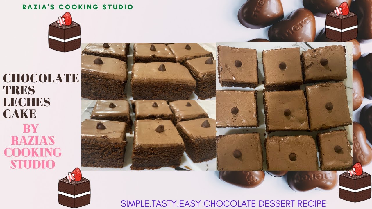 Easy and Tasty Chocolate Tres Leches Cake by Razia’s Cooking Studio