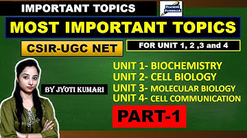 MOST IMPORTANT TOPIC FOR CSIR NET (PART-1) || (UNIT 1, 2, 3 and 4)