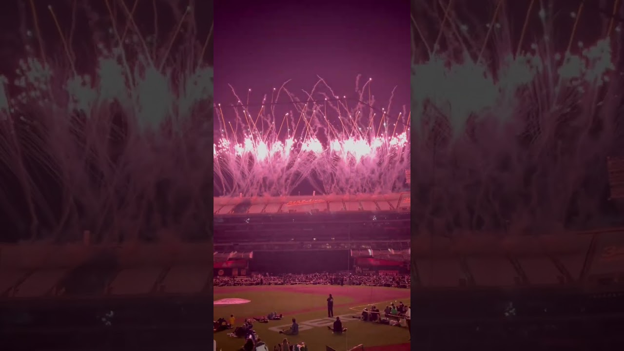 Awesome fireworks at the ballpark| 