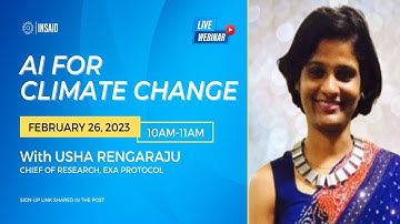 Industry Speaker Session | AI Solutions for Mitigating Climate Change |  Usha Rengaraju