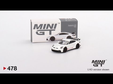 The Mini GT Showcase #478 Porsche 911 (992) GT3 White