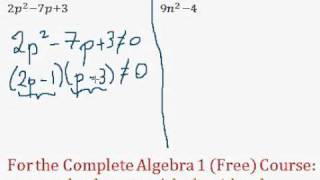 (Algebra 1) Rational Expressions - Restricted Values #5