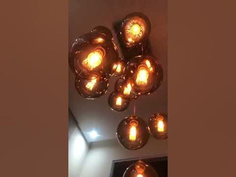 Lustre Pendente Sarvah 21 Globos Espelhado (Importado) Para Casas Pé  Direito Duplo e Alto.