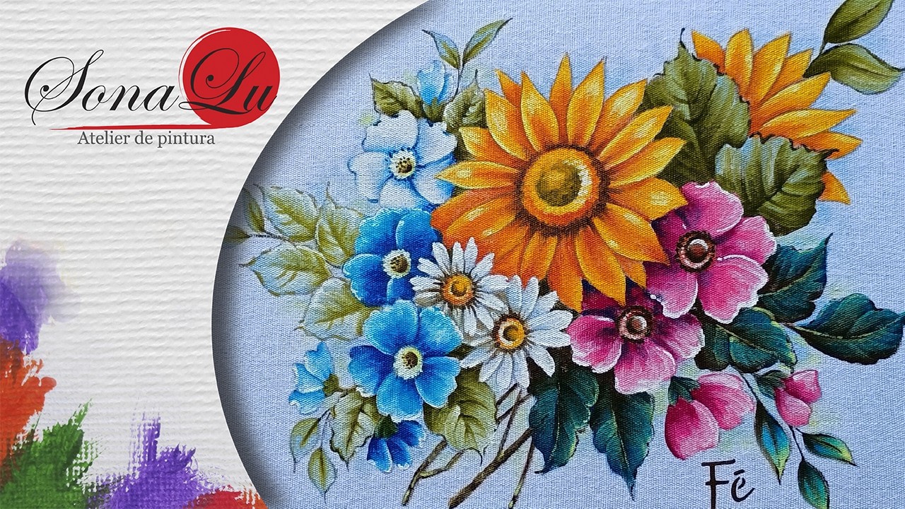 Lesson 957 - Colorful Flowers and Faith on Dish Towels - YouTube