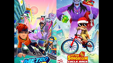Little Singham Cycle Race V/S Metro Land Gameplay Gameplay Video Android/Ios 4K 👿👿