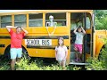 Finding Abandoned School Bus in the Forest | Tractors for kids