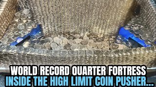 🔴WORLD’S BIGGEST QUARTER FORTRESS! Can We Win!? Coin Pusher JACKPOT!  screenshot 5
