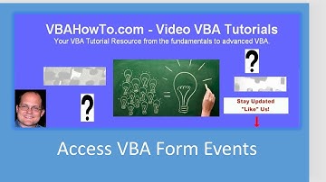 Access VBA Form Events