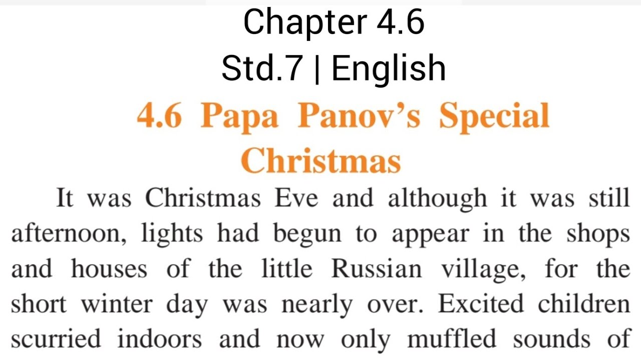 Papa Panov s Special Christmas Chapter 4 6 English Std 7 papa-panov-s-special-christmas-chapter-4-6-english-std-7