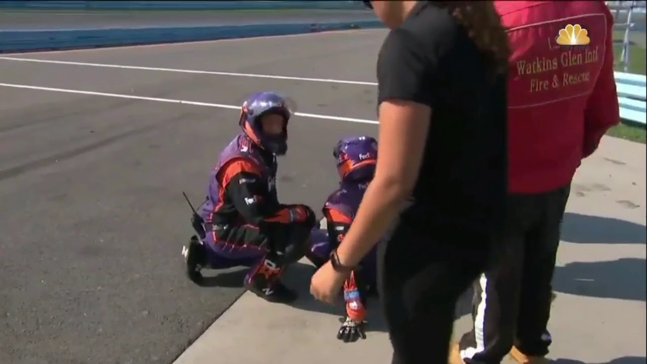 Chase Elliott hits Pit Crew Member and Denny Hamlin penalized