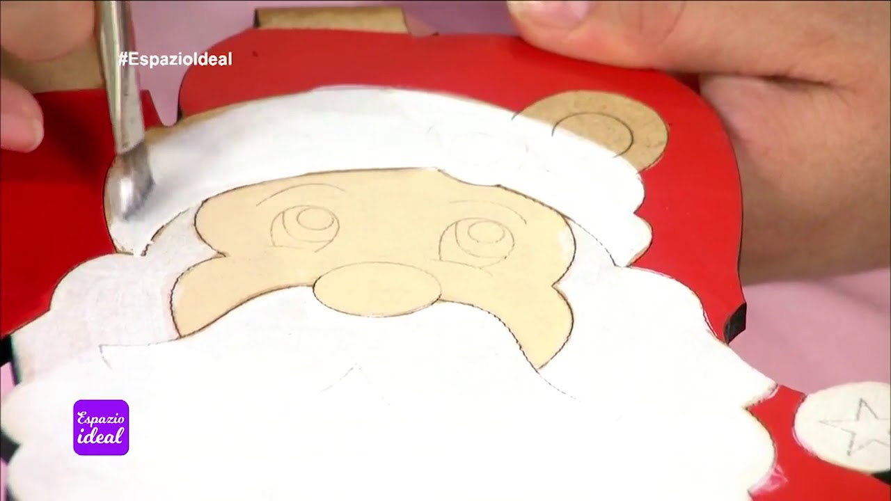 Papa Noel corte laser - Pintura Acrílica Franco Arte