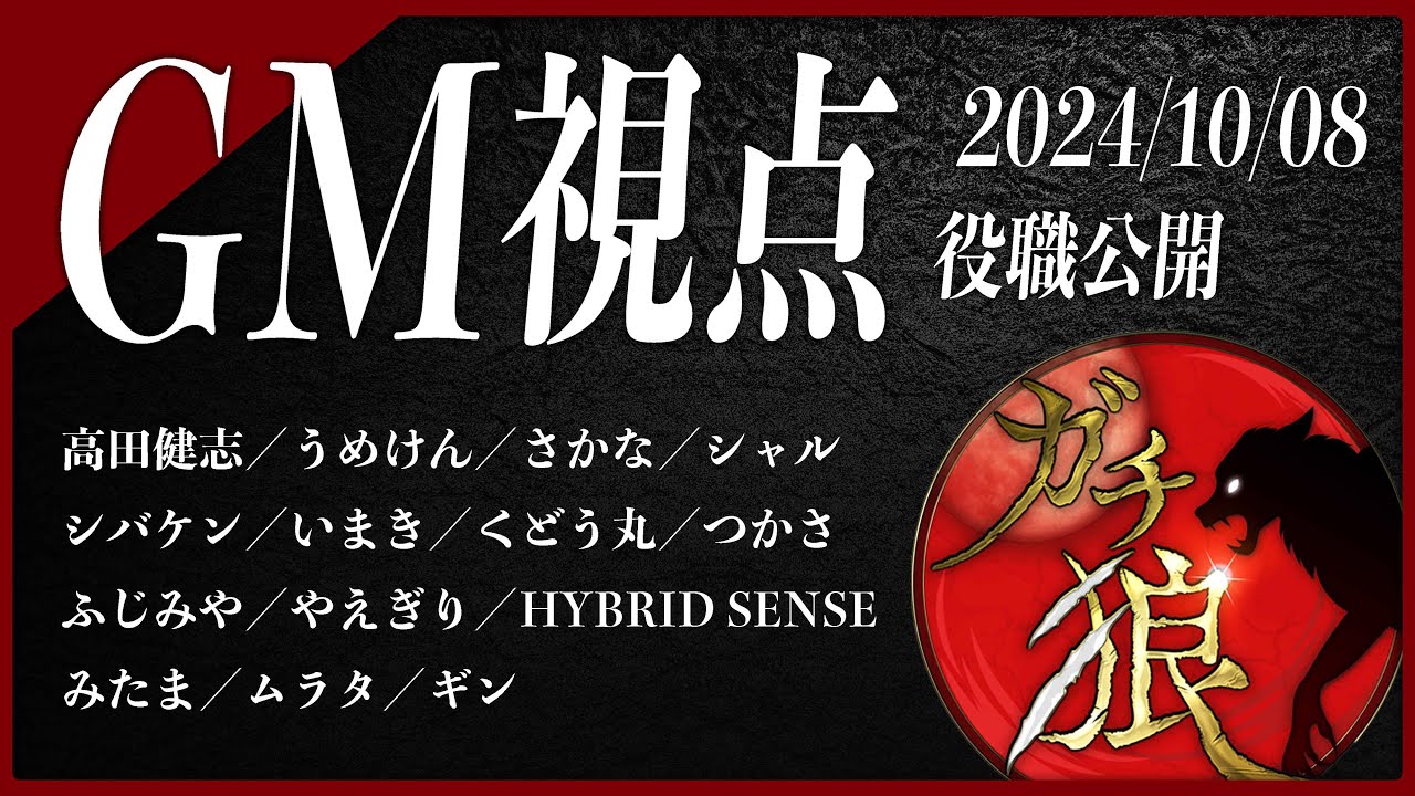 【第12回】#ガチ狼 Season2／GM 髙橋ヨスガ視点 【ZOOM人狼 高田健志さん主催】