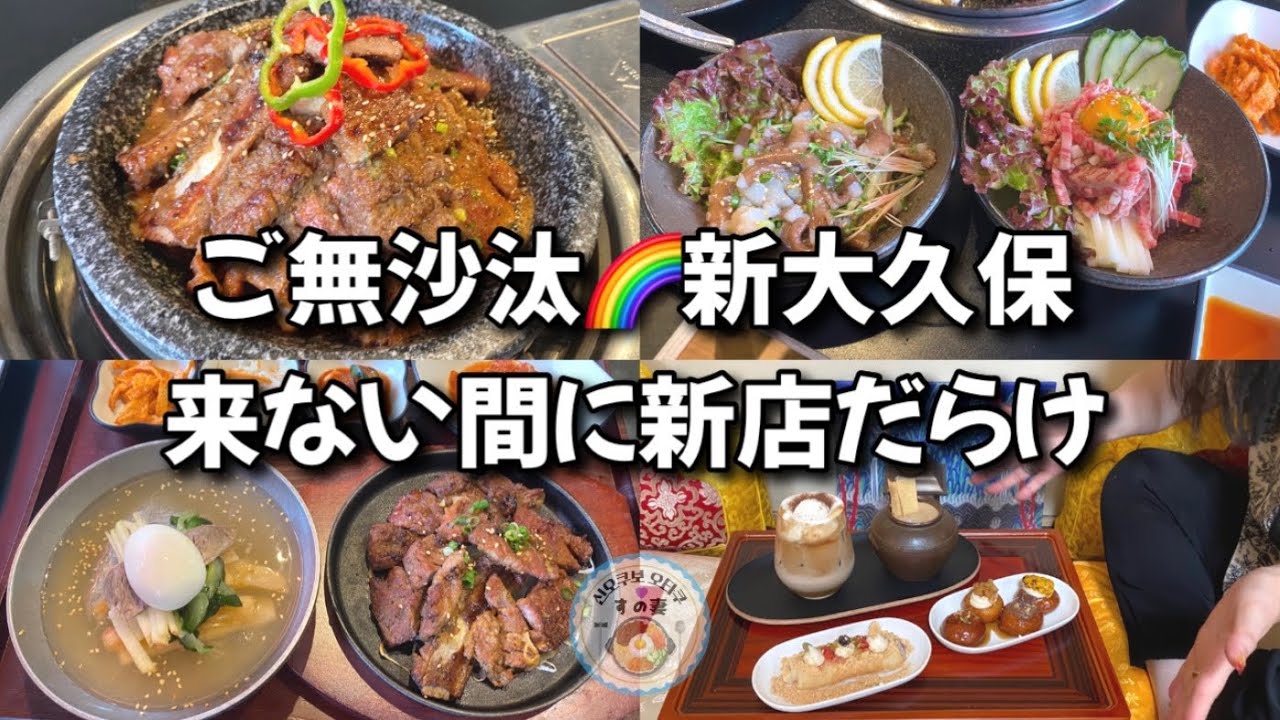 【新大久保グルメ】新店🌈炭火焼き肉から海鮮まで網羅！韓屋カフェまで！！