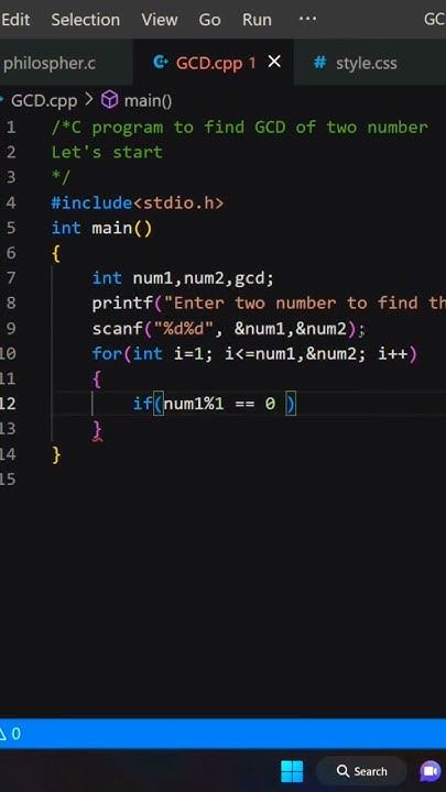 C Program To Find GCD Of Two Numbers #code #c #problem #gcd # ...