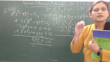 Class - 7,Mathematics,Ch-12(Algebraic Expressions), Ex - 12.2(question 2 to 6)