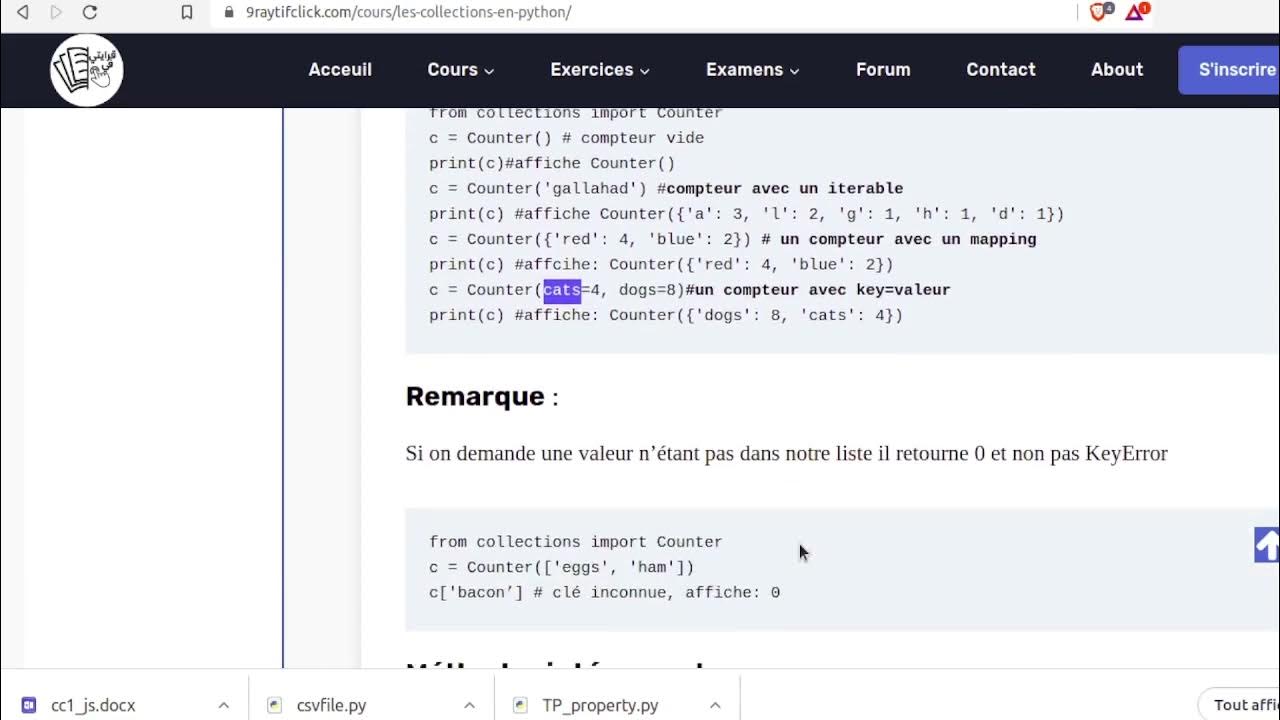 poo en python collections / counter YouTube