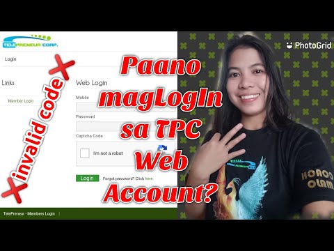 Paano Mag-Log In sa TPC Web Account/How to Log In to TPC Web Account/invalid code/change password.