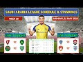 Saudi arabia league schedule tonight  al feiha vs al raed  al wa.a vs al khaleej   standings