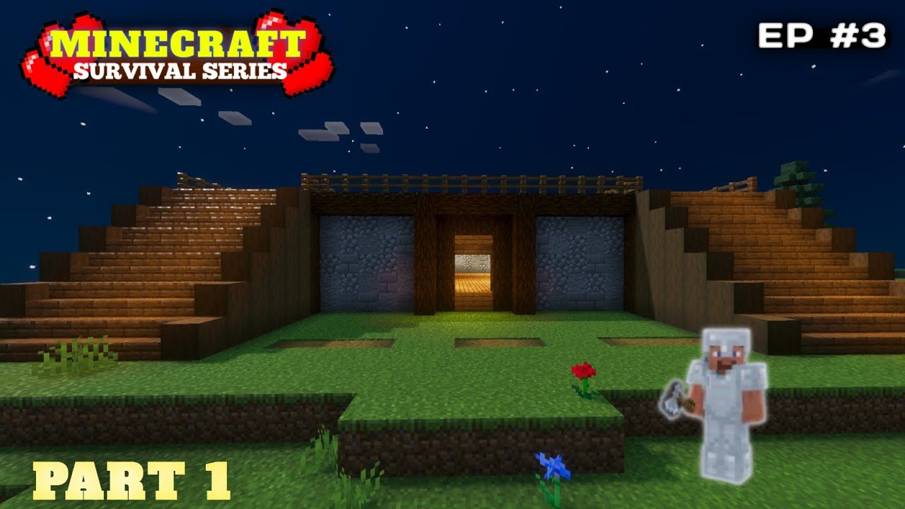 Minecraft PE Survival Series Episode #3 Part 1. My First Survival house ...