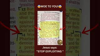 Jesus says: Stop Exploiting! 🛑 | Matthew 23:14 | The Scholar #jesuschrist #Jesussays