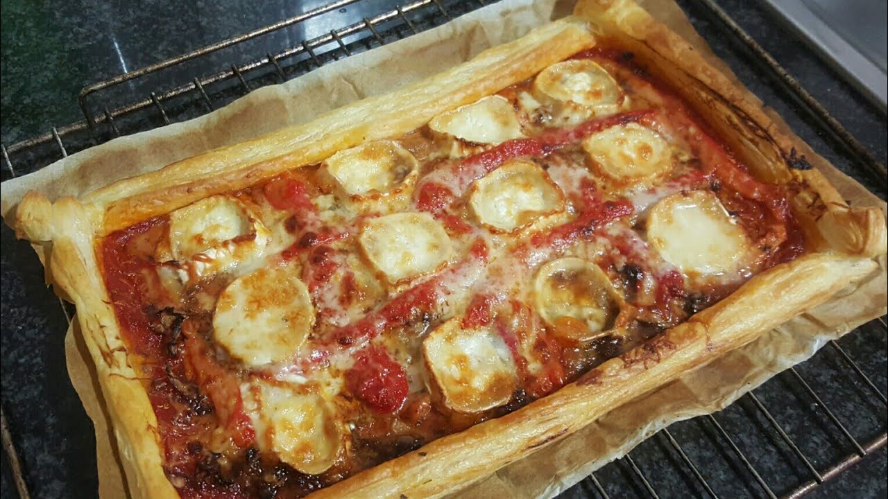 Hojaldre con verduras y rulo de cabra