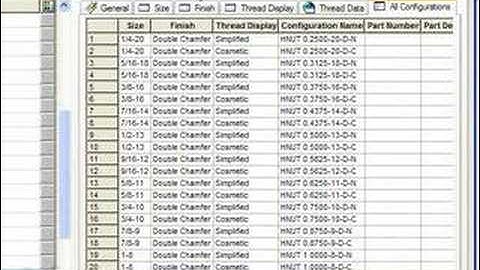 Configuring SolidWorks Toolbox Sizes