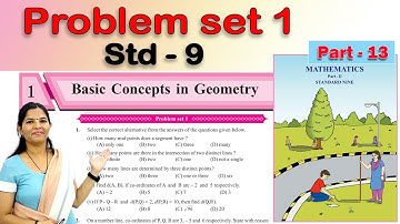 9th Maths Part-2 | Basic Concepts in Geometry | Problem Set 1 |  Chapter 1 | Part 13