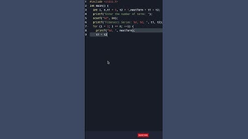 C Program to Print Fibonacci Series #shorts