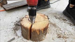 Wood Splitting Drill Bit Demo 2021- Does it work？