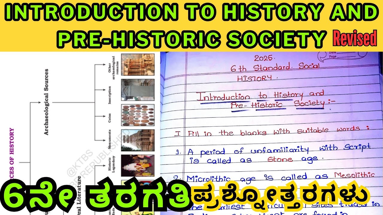 Class 6th Introduction To History And Pre-Historic Society Question Answers Notes Revised New 2025