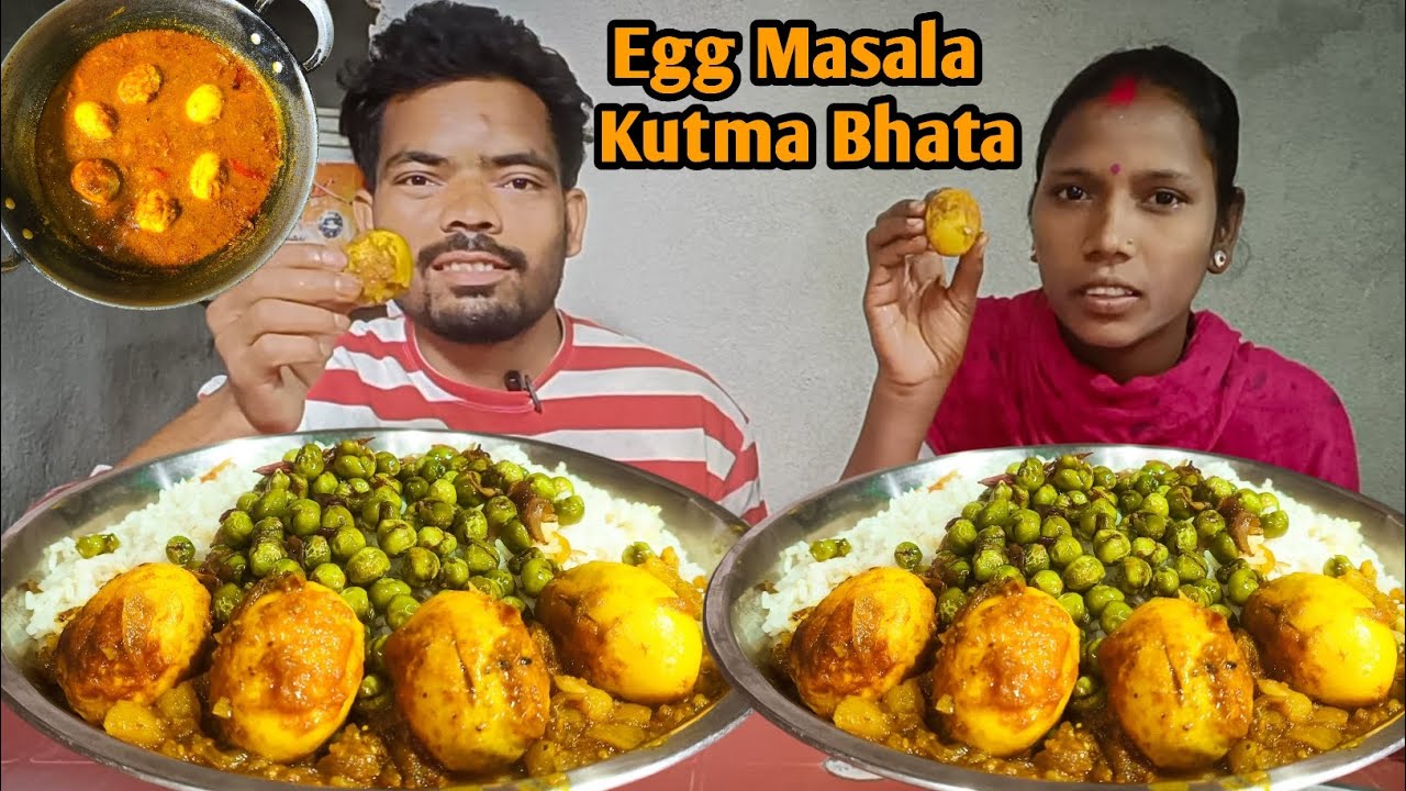 Egg Masala, Kutma Bhata, Rice Eating | Village style Cooking Eating | jh eating show