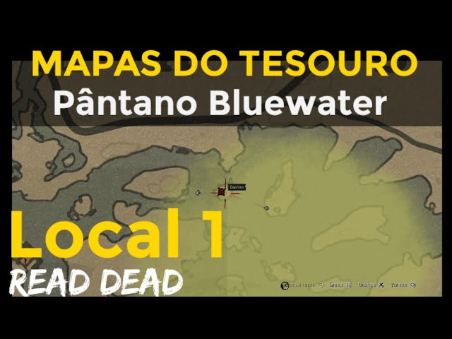 Red Dead Redemption 2 mapa do tesouro Pântano Bluewater 