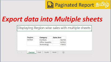 Export data into multiple sheets in Paginated report [Paginated report Tamil - 7/20]