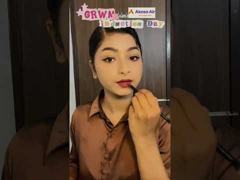 Induction day 🧡✈️ #akasaair #makeup #airhostess #cabincrew #airindia #induction #indigo
