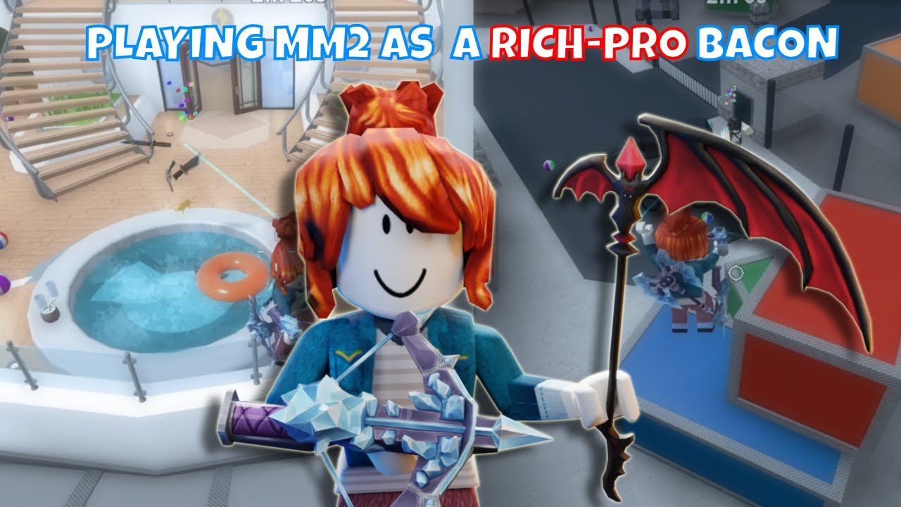 I TROLLED IN MM2 AS A RICH-PRO BACON (Murder Mystery 2)
