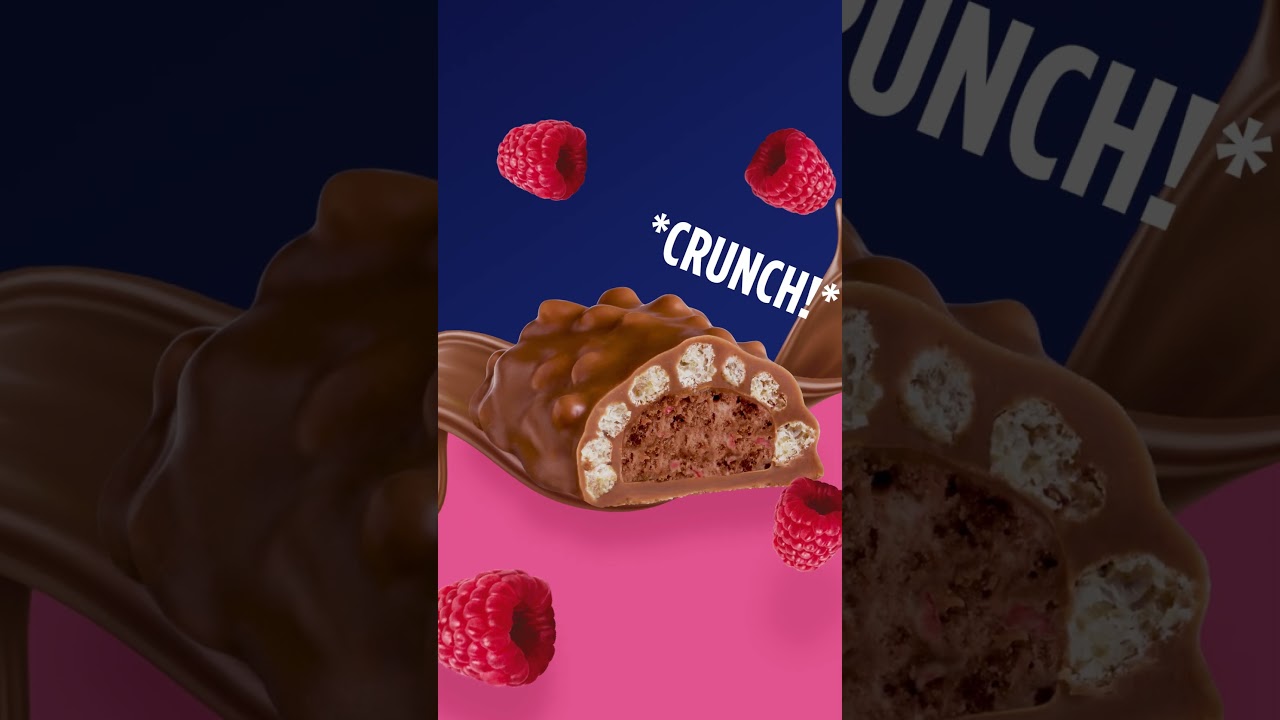 Maista uutuus: Vadelma Crunchy! 💗 Hurmaavaa vadelma-tryffelitäytettä ja rouheaa rapeutta.