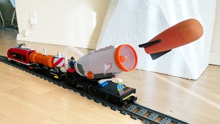 Lego train and Nerf missile test