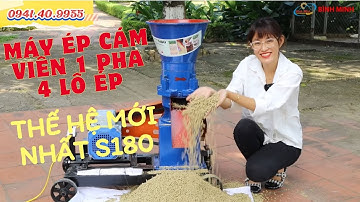 Máy ép cám viên 1 pha 4 lô ép S180 - Cám viên làm ra giống đến 99% cám đóng bao ngoài thị trường